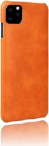 Shieldcase geschikt voor Apple iPhone 12 / 12 Pro - 6.1 inch vintage leren hoesje - oranje