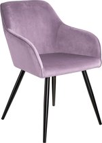 tectake - Stoel Marilyn fluweellook roze/zwart SKU: 403658