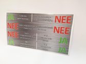 Wikiprints Brievenbusstickers - Stickervel met Ja/Nee - RVS-look