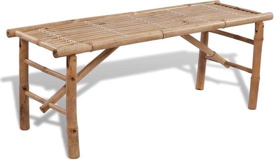 vidaXL - Biertafel - met - 2 - bankjes - 100 - cm - bamboe