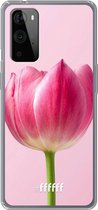 6F hoesje - geschikt voor OnePlus 9 Pro -  Transparant TPU Case - Pink Tulip #ffffff