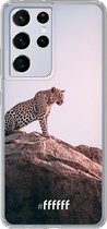 6F hoesje - geschikt voor Samsung Galaxy S21 Ultra -  Transparant TPU Case - Leopard #ffffff