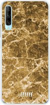 6F hoesje - geschikt voor Honor 9X Pro -  Transparant TPU Case - Gold Marble #ffffff