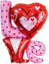 Love ballon XL - 91x81cm - Moederdag cadeautje - Love - Folie ballon - Valentijn - Liefde - Huwelijk - Verassing - Ballonnen - Hart - Helium ballon - Valentijn cadeautje voor hem - Valentijncadeautje voor haar
