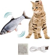ElegaPet Elektronisch kattenspeeltje Grijs -  Kattenspeeltje - Elektrisch Kattenspeeltje - Speelvis katten - 30 cm - Bewegend speeltje - Kitten - Automatisch kattenspeeltje - Kat - Poes - Bew
