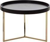 Salontafel - Bijzettafel - Design - Rond - Hout - Zwart/goud - Ø 59 cm