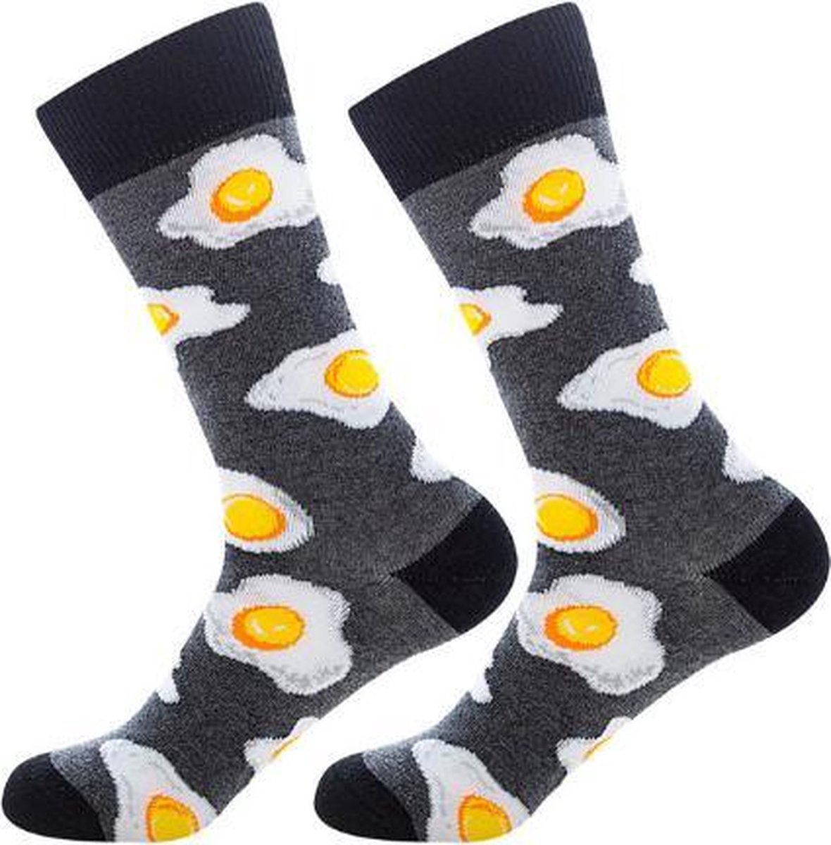 Sokken heren - grijs - print ei - 40 - 45 - cadeau voor hem - mannen sokken - Kerst cadeau - vaderdag cadeau - verjaardagscadeau - geschenk mannen - gift