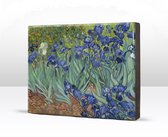Irissen - Vincent van Gogh - 26 x 19,5 cm - Niet van echt te onderscheiden schilderijtje op hout - Mooier dan een print op canvas - Laqueprint.