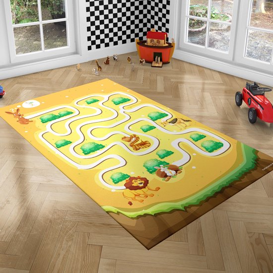 PLAYGROUND Speelkleed Kinderkamer Foam met Labyrinth - Oprolbaar... | bol.com