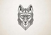 Line Art - Wolf 4 - XS - 30x19cm - Zwart - geometrische wanddecoratie