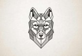 Line Art - Wolf 4 - XS - 30x19cm - Zwart - geometrische wanddecoratie
