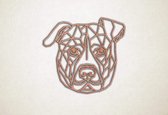 Line Art - Hond - Staffordshire Bull Terrier - S - 45x49cm - Multiplex - geometrische wanddecoratie
