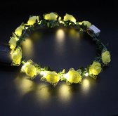 Lichtgevende Tiara / Haarband - LED - Roos - Geel