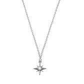 Star with a diamond ketting - Zilver -  40 cm