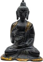 Boeddha Beeld Antieke Finish – Messing – Teaching (12 cm)