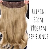 Clip Extensions Clip In hairextensions ash blond koel blond extra dik&vol 60cm 190gram