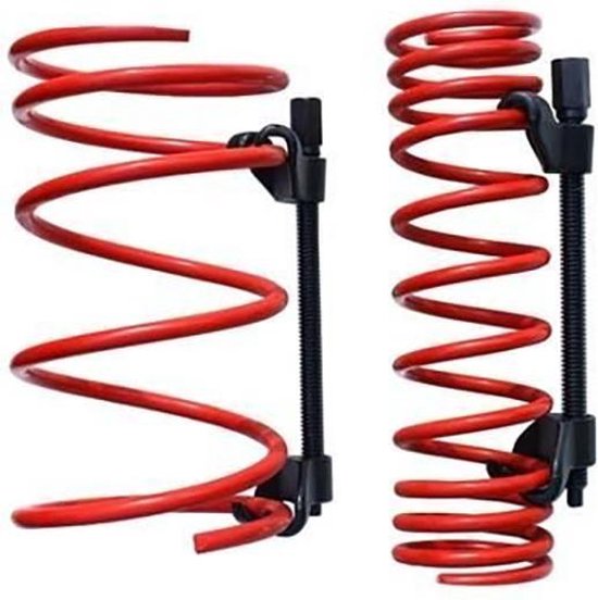 Lot De 2 Tendeurs à Ressorts Professionnels 380 Mm - Acier CR-V, Embout 1/2" Ou 22 Mm, 4 Crochets, Pour Voiture Et Camion, Montage/démontage Ressorts