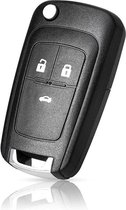 Autosleutel 3 knoppen met HU100R01 klapsleutel geschikt voor Opel sleutel Astra / Corsa / Zafira / Insignia / Adam / Cascada / Opel sleutel behuizing + gevlochten bruin PU-lederen