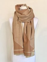 Josi Louis luxe zeer zacht geweven sjaal - luxe omslagdoek pashmina in cashmere blend – Bruin beige