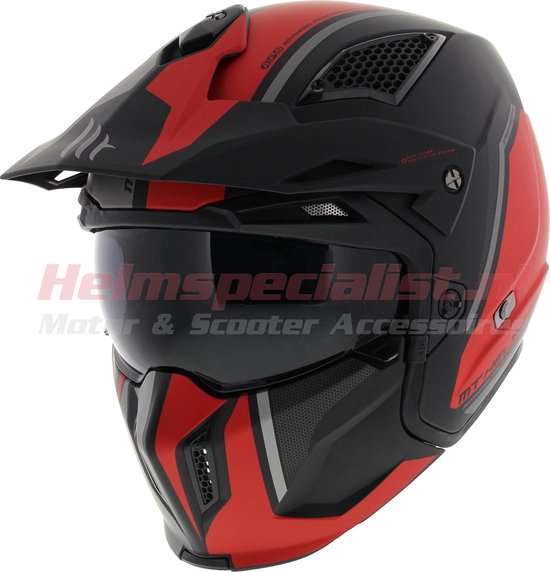 MT Streetfighter SV Twin motorhelm scooterhelm mat zwart Rood L | bol.com