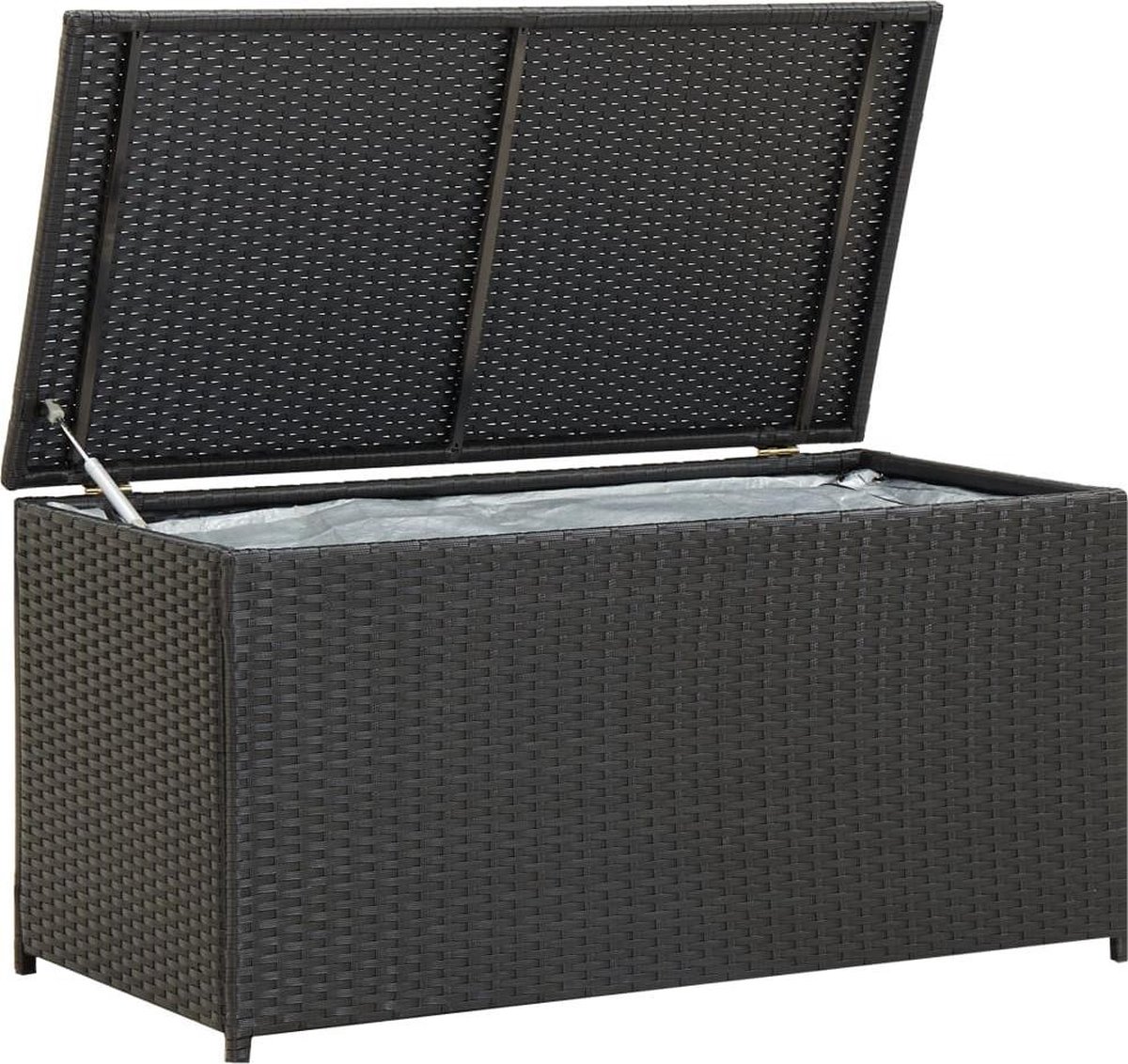 vidaXL - Tuinbox - 100x50x50 - cm - poly - rattan - zwart