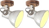 Appliques / plafonniers industriels 2 pcs E27 20x25 cm argenté