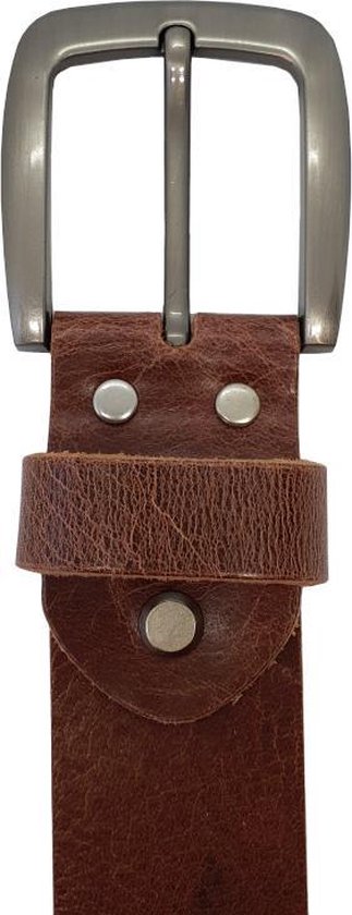 LINDENMANN Heren lederen riem/Mens riem, volnerf lederen riem XXL, 2 kleuren, zwart/donkerbruin, Bruin, 150