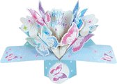 3D Pop-up wenskaart met envelop – Happy Birthday - Butterflies
