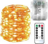 Lichtsnoer Koper met Afstandsbediening – Lichtslinger met Batterij Aansluiting – 8 Verschillende Standen – 5 Meter