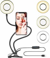 GadgetBay 2-in-1 Telefoonhouder met Selfieledring - Streaming Make-Up Fotografie