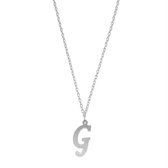 Letter ketting - initiaal G - Zilver - 42 cm