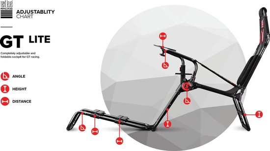 Next Level Racing GT Lite - Racestoel Cockpit - Compatibel met Logitech G29/G920, Thrustmaster & Fanatec van Next Level Racing — afbeelding 5