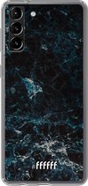 6F hoesje - geschikt voor Samsung Galaxy S21 Plus -  Transparant TPU Case - Dark Blue Marble #ffffff