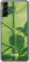 6F hoesje - geschikt voor Samsung Galaxy S21 Plus -  Transparant TPU Case - Leaves Macro #ffffff