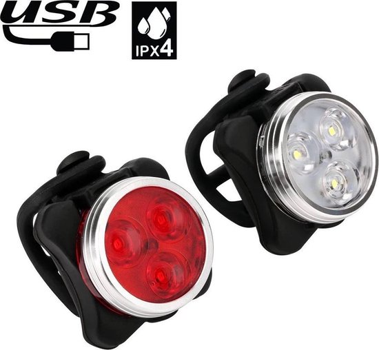 Shopping Moments - Éclairage vélo rechargeable USB - Lampe vélo Résistant à  l'eau -... | bol.com