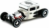 1929 Ford Model A Harley Davidson (Wit) (15cm) 1/24 Maisto  - Modelauto - Model auto - Schaalmodel - Miniatuurauto - Miniatuur voertuig