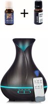 Diffuseur d'arôme Lily - 10 ml d'huile japonaise - 400 ml - 8 lumières d'ambiance LED - 5 recettes - diffuseur d'arôme - humidificateur - problèmes respiratoires - aromathérapie