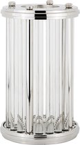 Windlicht glas zilveren rand medium (r-000SP37035)
