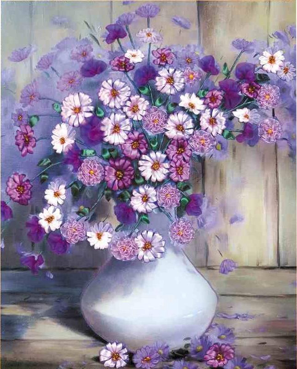 Diamond Painting Volwassenen - Madeliefje - fotoformaat 40x50cm - Volledige dekking - Ronde steentjes - Bloemen