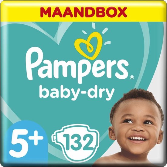 Pampers Baby-Dry Luiers - Maat 5+ (12-17 kg) - 132 stuks - Maandbox