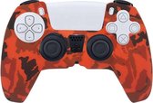 KELERINO. Hoesje geschikt voor Playstation 5 Controller - Camouflage Rood