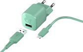 Fresh 'n Rebel - 12W USB-A Mini Fast Charger + 1.5M Lightning Cable - Misty Mint