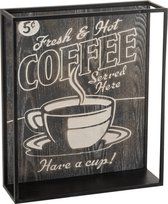 J-Line Decoratie Coffee Rechthoek Recht Hout/Metaal Zwart