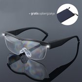 Nieuw vergrootglas bril met LED verlichting - Loepbril - Vergrootbril - Veiligheidsbril op sterkte - 170%