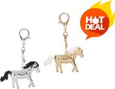 Horses sleutelhanger paard - Goud en Zilver - Paarden sleutelhangers - Voordeelbundel