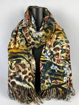 Sjaal van dikker materiaal wat prettig aanvoelt 30% wol met 70% natuurlijk viscose 60 x 170 cm