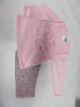 wiplala pyjama velour in rose met poesje , 5 jaar 110