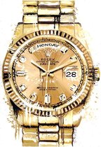 Rolex schilderij - Canvas poster - Canvas - Rolex - Schilderij - Poster - Premium decoratie - Huisdecoratie - 60x80cm - XL Canvas - Cadeau voor hem