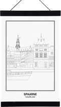 SKAVIK Spaarne - Haarlem - Poster met houten posterhanger (zwart) 30 x 40 cm