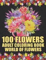 100 Flowers Adult Coloring Book